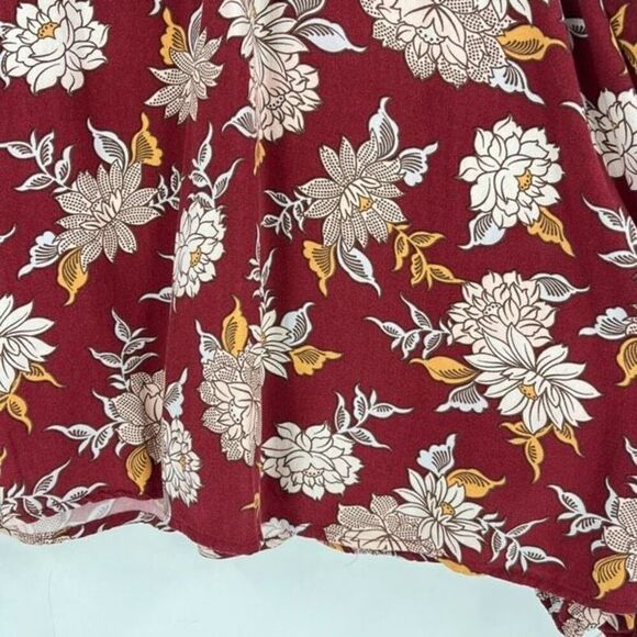 C&C California Floral‎ Blouse Medium Fall Autumn Colors Flowy Loose Bohemian - Picture 6 of 9